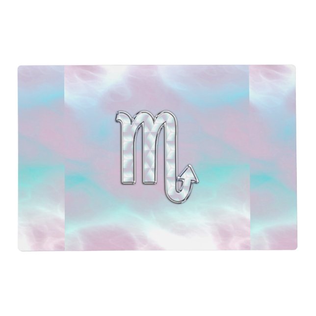 Scorpio Symbol in Mother of Pearl Style Decor Placemat (Front)