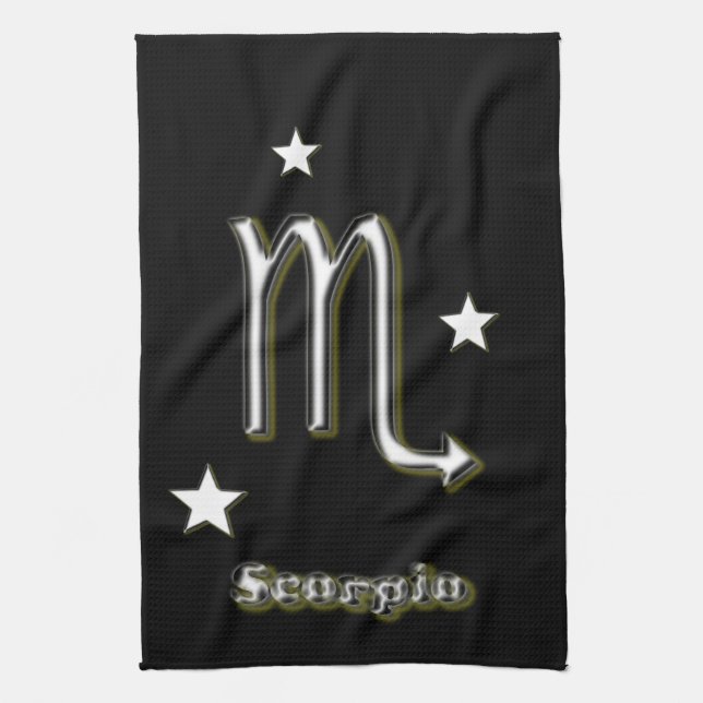 Scorpio symbol kitchen towel (Vertical)