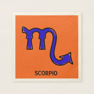 Scorpio symbol paper napkins