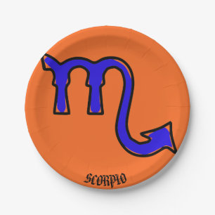 Scorpio symbol paper plates