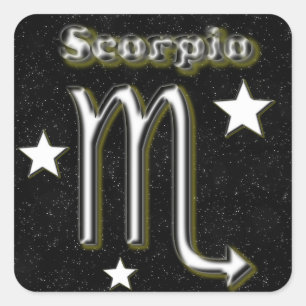 Scorpio symbol square sticker
