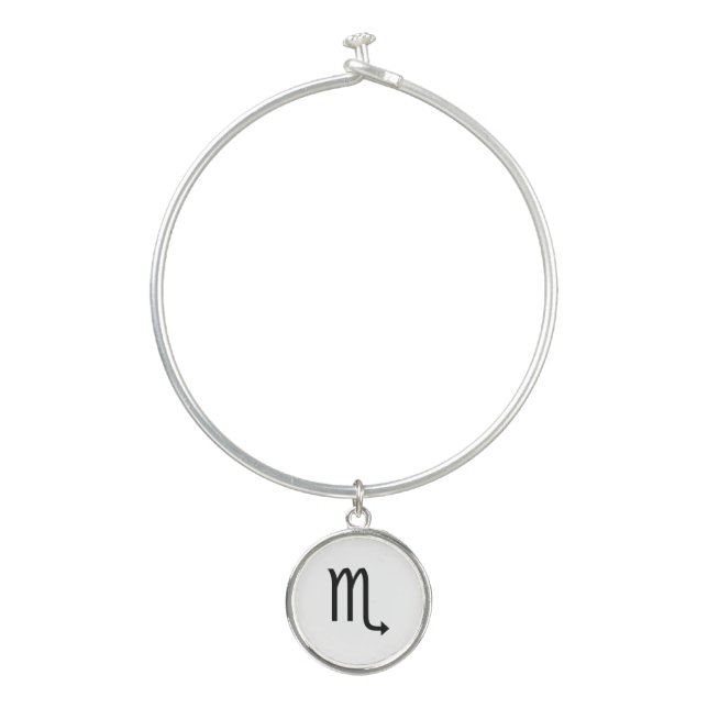 Scorpio Symbol Zodiac Bangle Bracelet (Front)