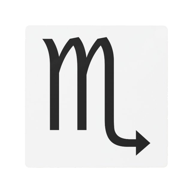 Scorpio Symbol Zodiac Metal Print (Front)