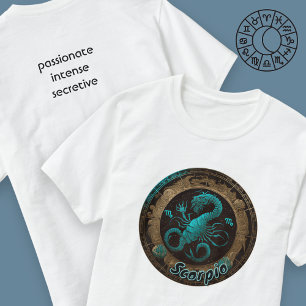Scorpio Teal and Gold Watercolor Zodiac Men's Tee