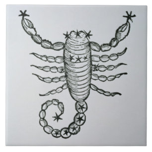 Scorpio (the Scorpion) an illustration from the 'P Ceramic Tile