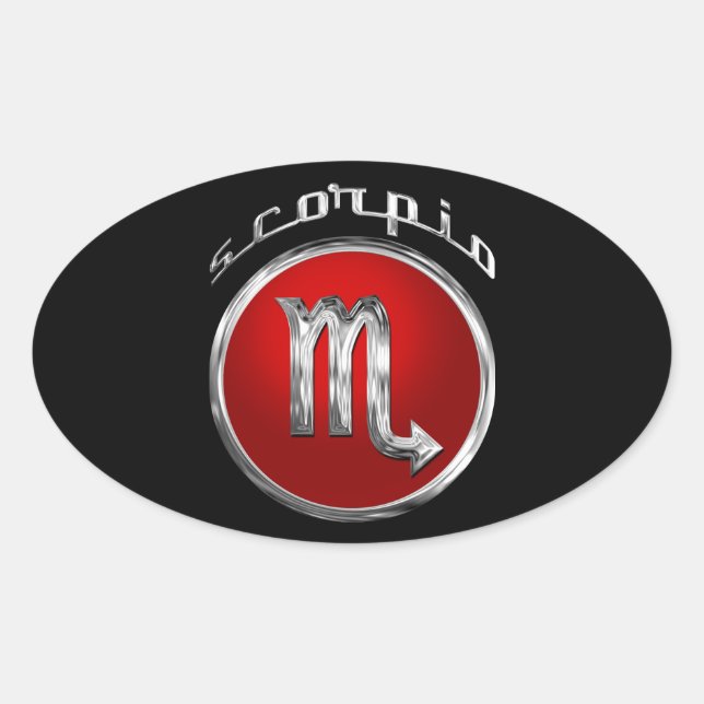 Scorpio - The Scorpion Oval Sticker (Front)