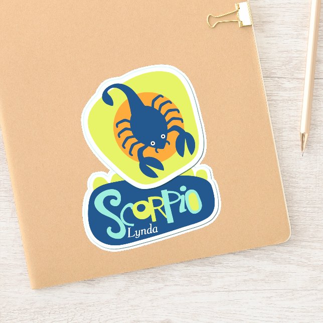 Scorpio the Scorpion Zodiac Contour Sticker (Notebook)