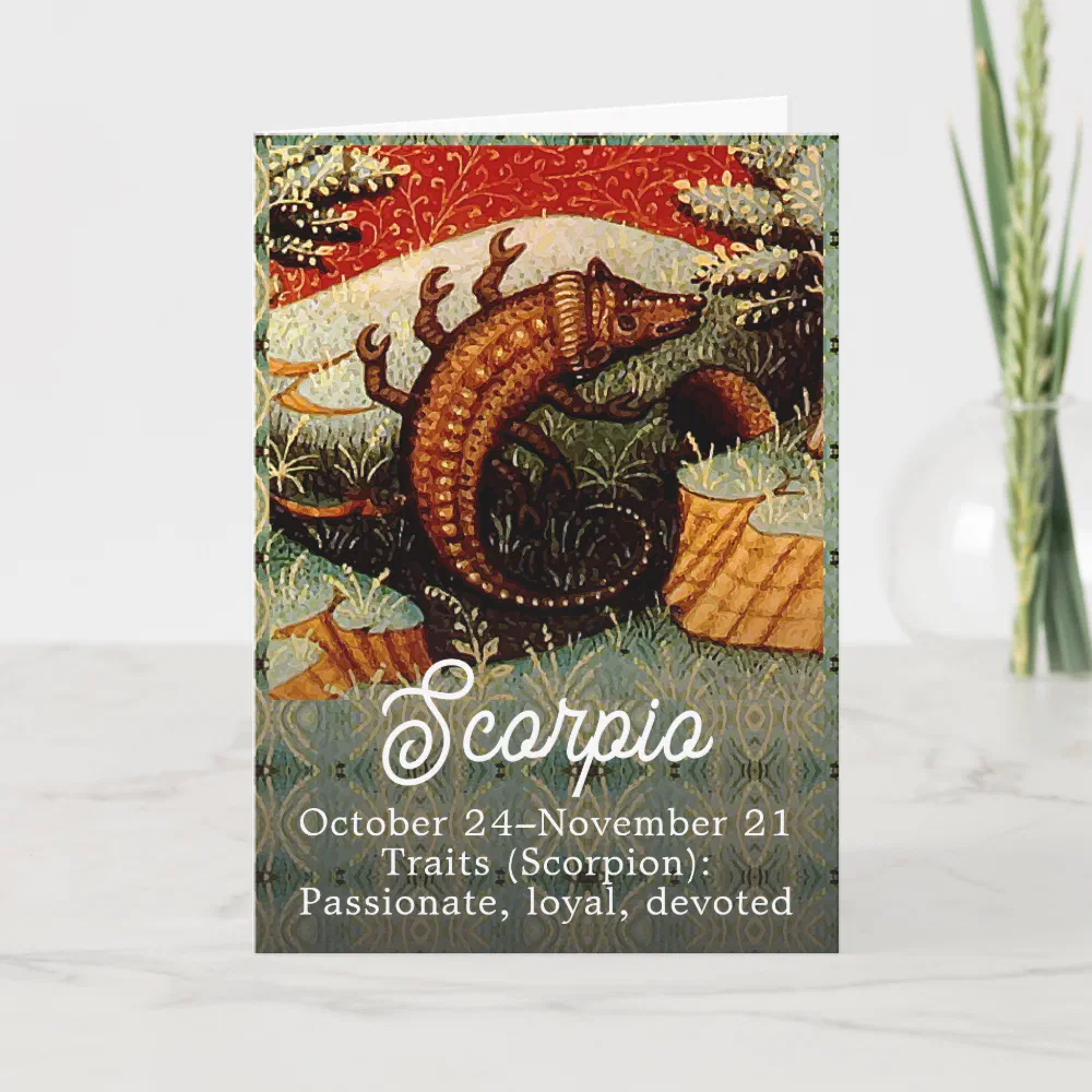 Scorpio the Scorpion Zodiac Sign Birthday Card