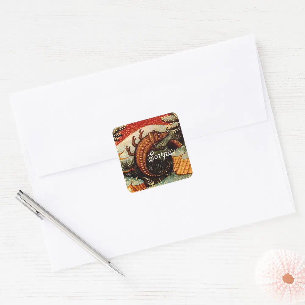 Scorpio the Scorpion Zodiac Sign Birthday Square Sticker