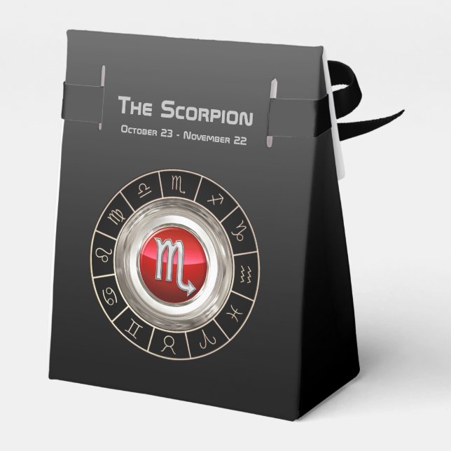 Scorpio - The Scorpion Zodiac Sign Favor Boxes (Back Side)
