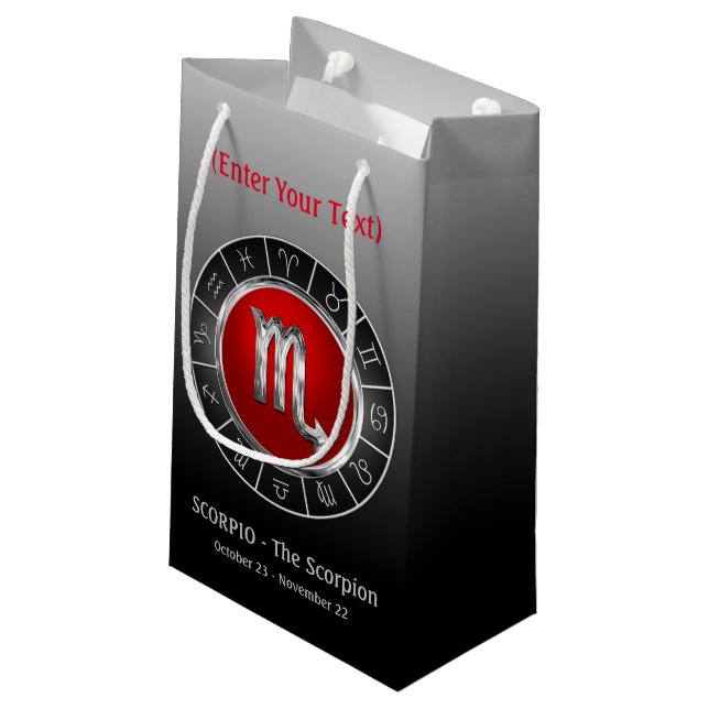 Scorpio - The Scorpion's Horoscope Symbol Small Gift Bag (Back Angled)