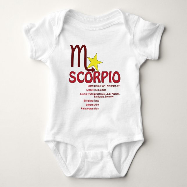 Scorpio Traits Baby Bodysuit (Front)