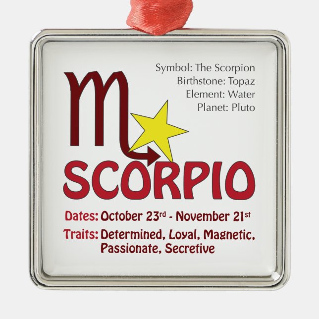 Scorpio Traits Square Ornament (Front)