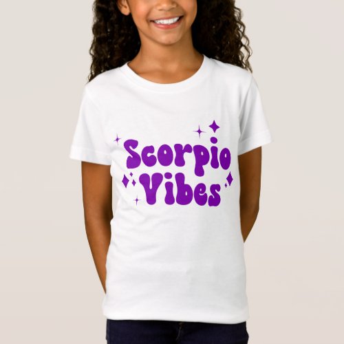 Scorpio Vibes Zodiac Astrology Purple Stars T_Shirt
