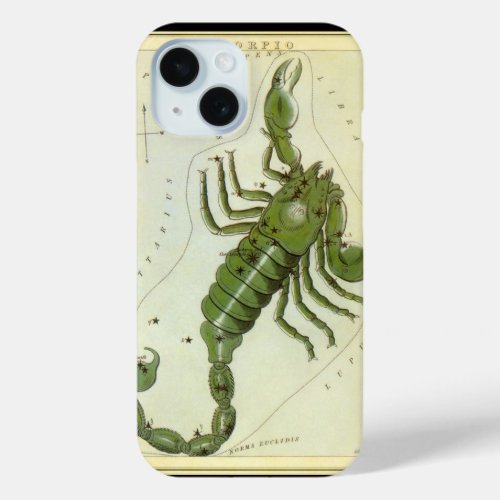 Scorpio Vintage Constellation Uranias Mirror iPhone 15 Case