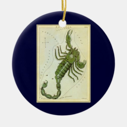 Scorpio Vintage Constellation Uranias Mirror Ceramic Ornament