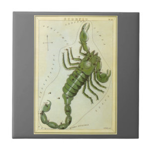 Scorpio, Vintage Constellation Urania's Mirror Ceramic Tile