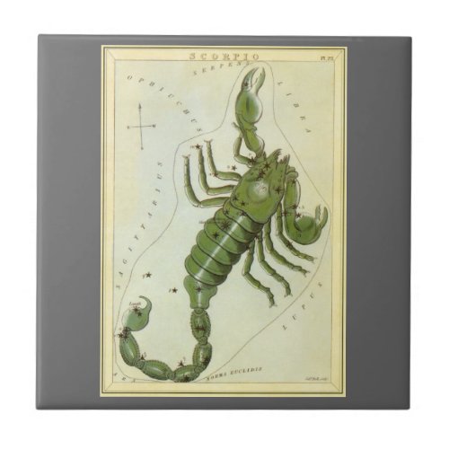 Scorpio Vintage Constellation Uranias Mirror Ceramic Tile