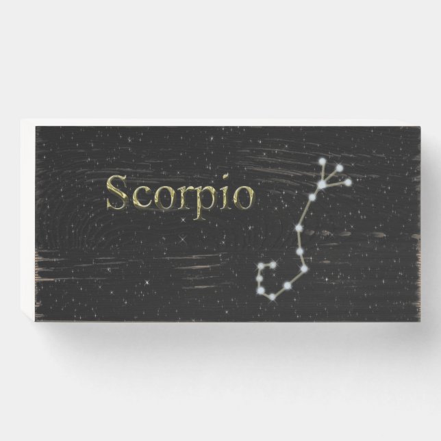 Scorpio wall art wooden box sign (Front Horizontal)