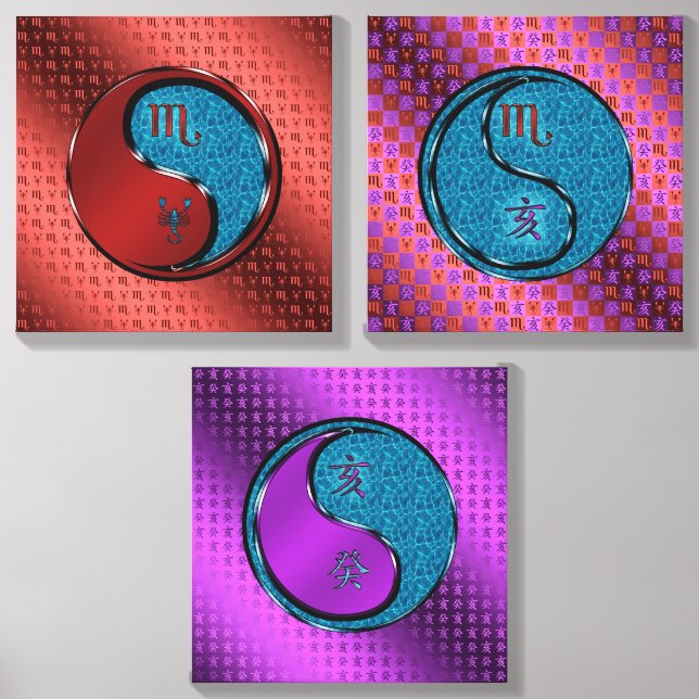 Scorpio & Water Boar Canvas Photo Tile (Front Set)