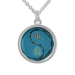 Scorpio & Water Dragon Sterling Silver Necklace