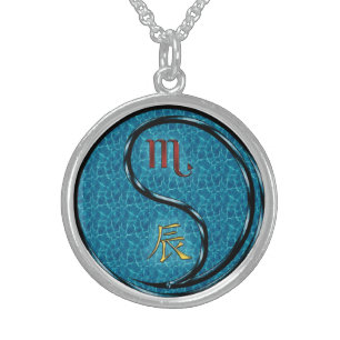 Scorpio & Water Dragon Sterling Silver Necklace