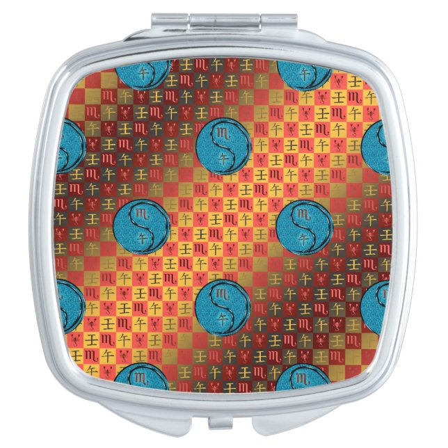 Scorpio & Water Horse Compact Mirror (Front)