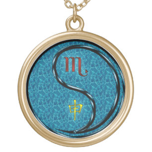 Scorpio & Water Monkey Gold Plated Necklace
