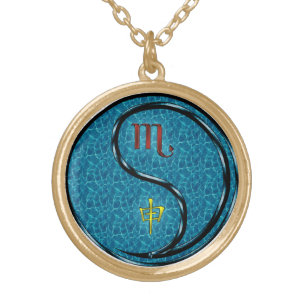 Scorpio & Water Monkey Gold Plated Necklace