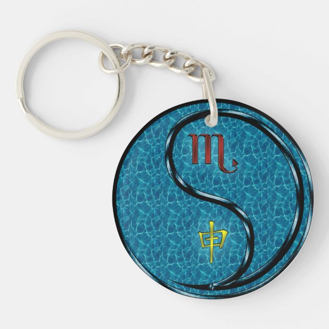 Scorpio & Water Monkey Keychain (Front)