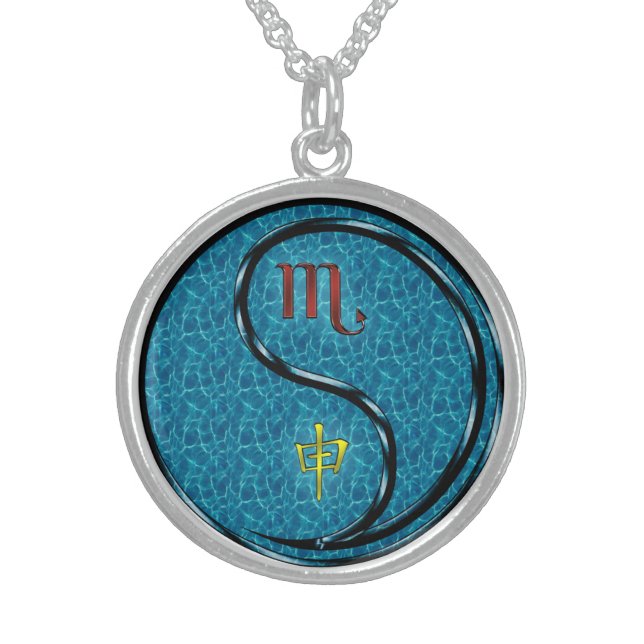 Scorpio & Water Monkey Sterling Silver Necklace (Front)