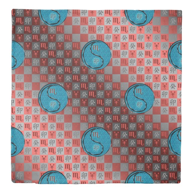 Scorpio & Water Rabbit Duvet Cover (Front)