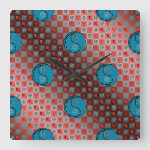 Scorpio & Water Rabbit Square Wall Clock