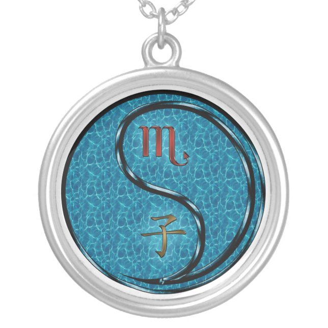 Scorpio & Water Rat Silver Plated Necklace (Front)