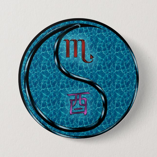 Scorpio & Water Rooster Button (Front)