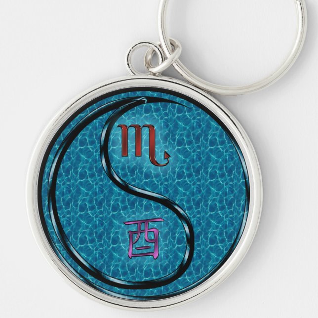 Scorpio & Water Rooster Keychain (Front)