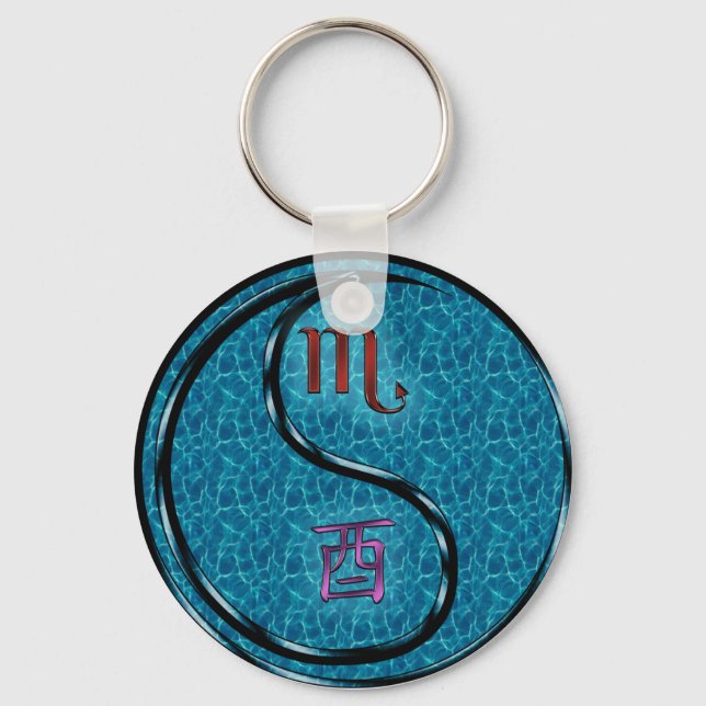 Scorpio & Water Rooster Keychain (Front)