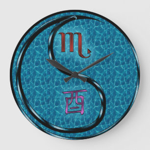 Scorpio & Water Rooster Large Clock