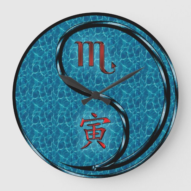 Scorpio & Water Tiger Large Clock (Front)