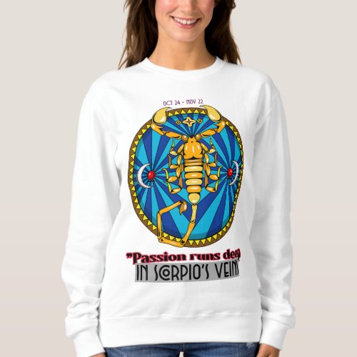 Scorpio Womens LONG SLEEVE t_shirt Sweatshirt