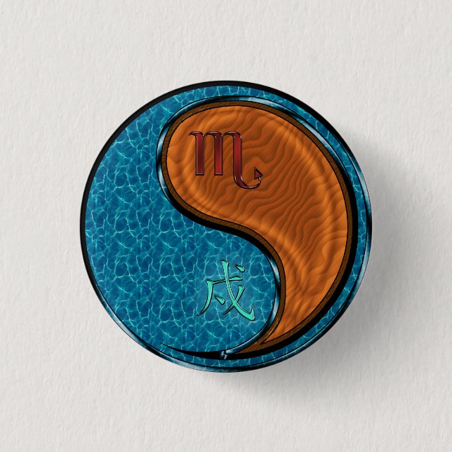 Scorpio & Wood Dog Button (Front)