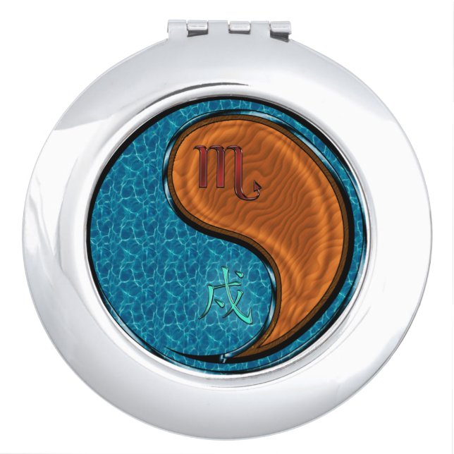 Scorpio & Wood Dog Compact Mirror (Front)