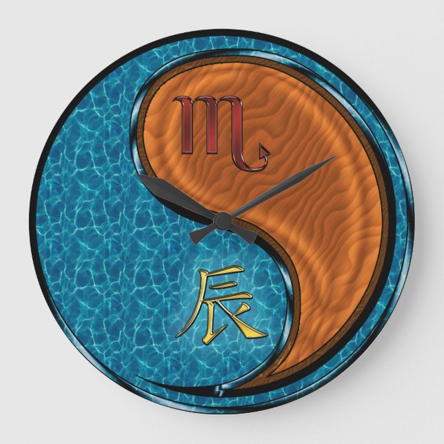 Scorpio & Wood Dragon Large Clock (Front)