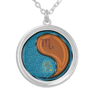 Scorpio & Wood Dragon Silver Plated Necklace