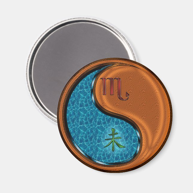 Scorpio & Wood Goat Magnet (Front/Back)