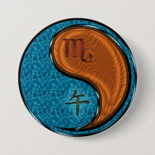 Scorpio & Wood Horse Button