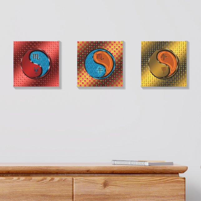 Scorpio & Wood Horse Canvas Photo Tile (Dresser)