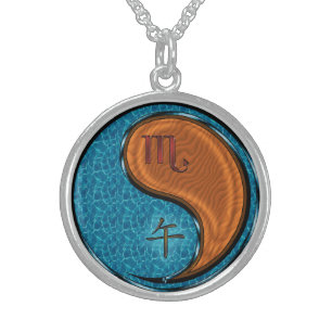 Scorpio & Wood Horse Sterling Silver Necklace