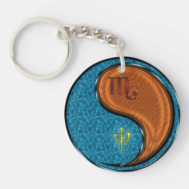 Scorpio & Wood Monkey Keychain (Front)