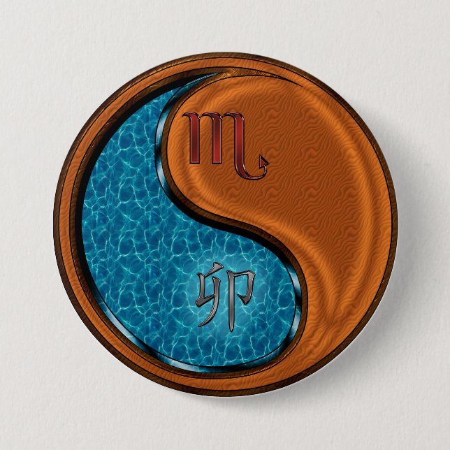 Scorpio & Wood Rabbit Button (Front)